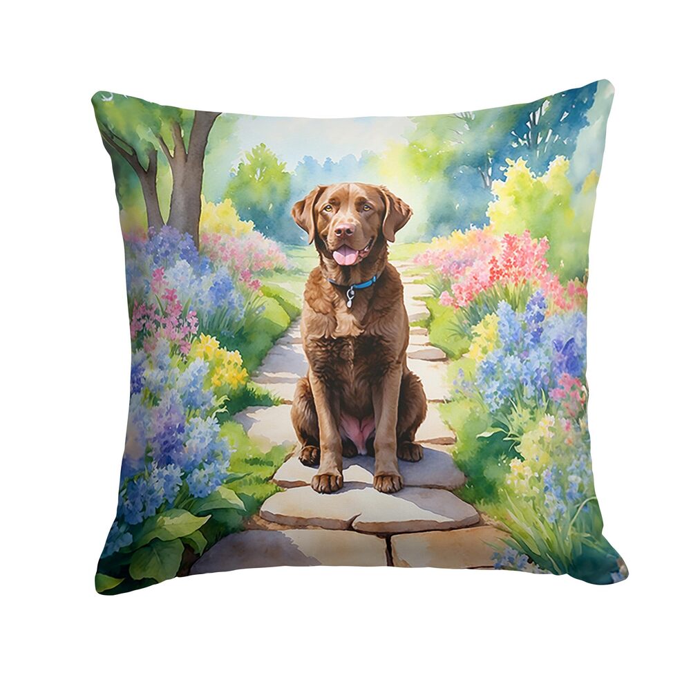 7529 Spring Path Throw Pillow, 18Hx18W, Chesapeake Bay Retriever 6595